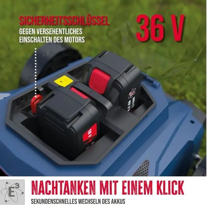 Güde Akku-Rasenmäher RM 36-402-30.37 inkl. 2x Akku und 1x Doppelladegerät