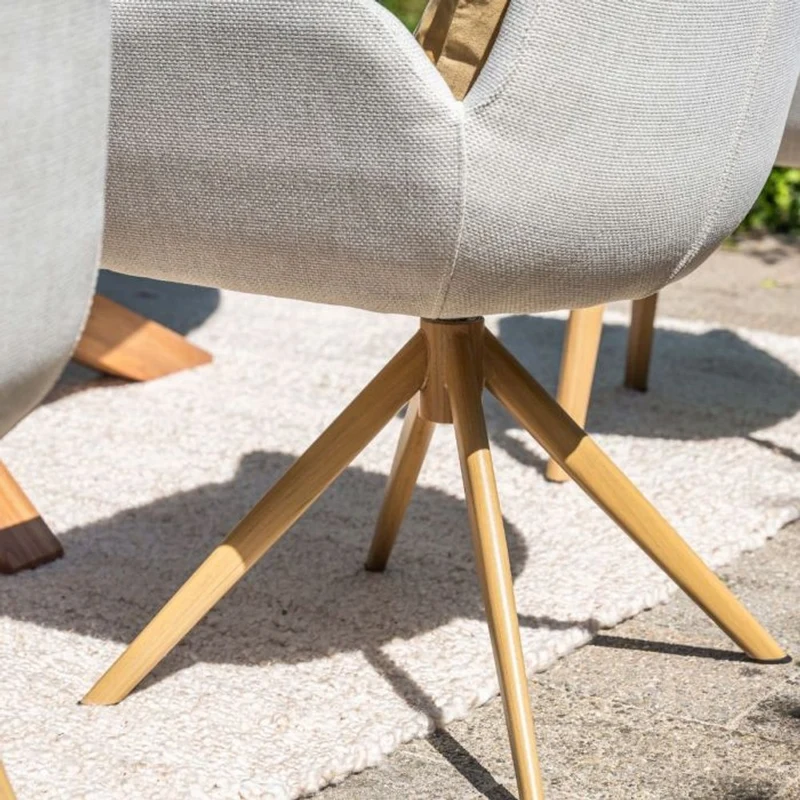 Garden Impressions Acate draaibare dining stoel light teak look valley sand