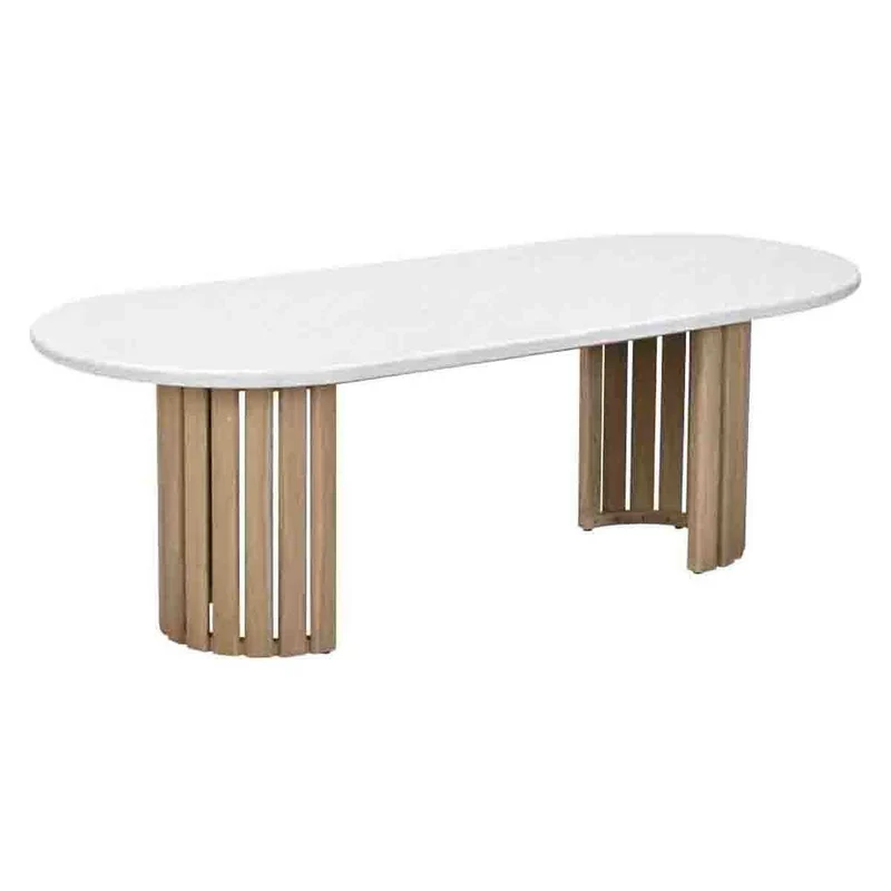 Garden Impressions Ibiza dining tafel 230x100xH75 cm ovaal acacia white wash