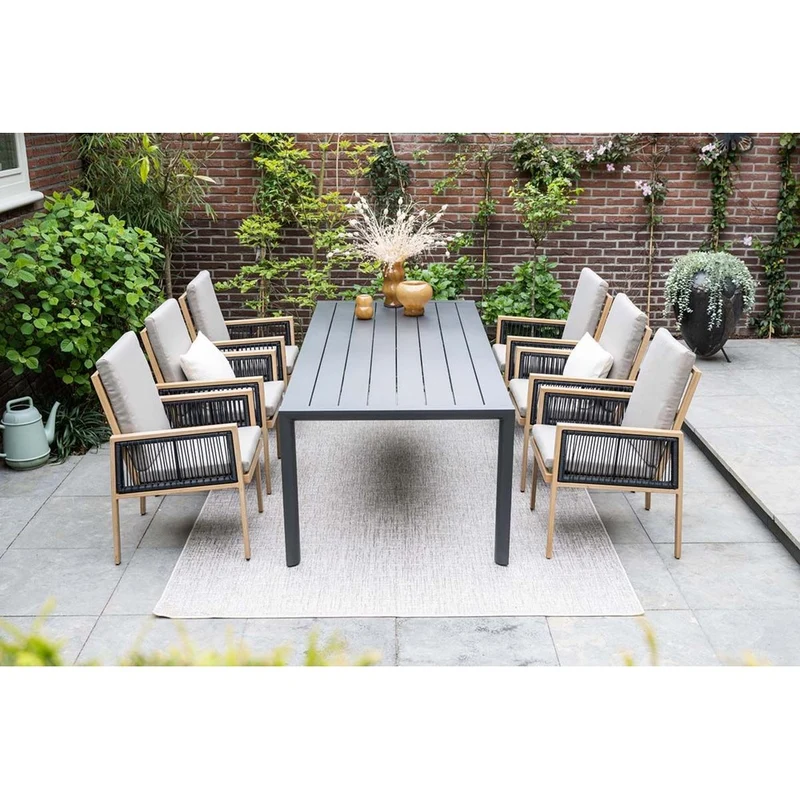 Garden Impressions Decala dining fauteuil aluminium light teak look desert sand