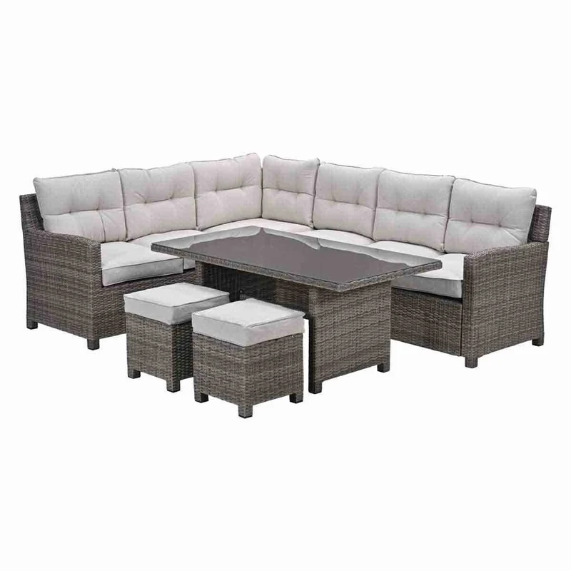 Garden Impressions Blue bird lounge-dining set 5-delig links organic grijs desert sand