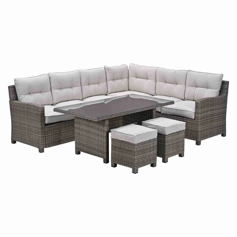 Garden Impressions Blue bird lounge-dining set 5-delig rechts organic grijs desert sand
