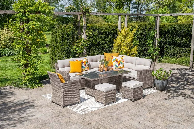 Garden Impressions Blue bird lounge-dining set 5-delig rechts organic grijs desert sand