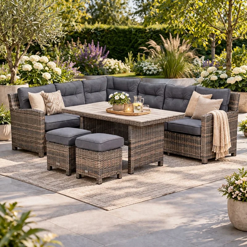 Garden Impressions Seagull lounge-diningset 5-delig links havana sand -