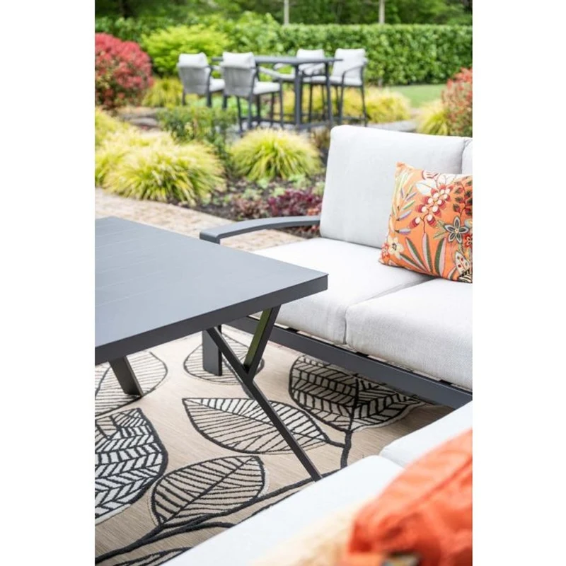 Garden Impressions Rondo lounge-dining set 6-delig carbon black valley sand
