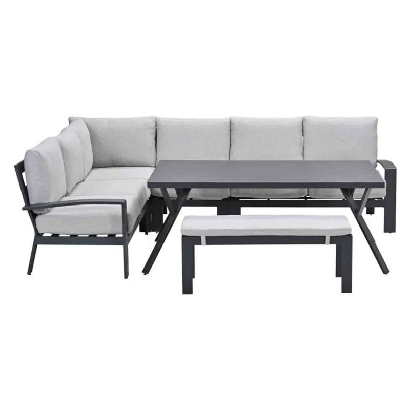 Garden Impressions Rondo lounge-dining set 6-delig carbon black valley sand