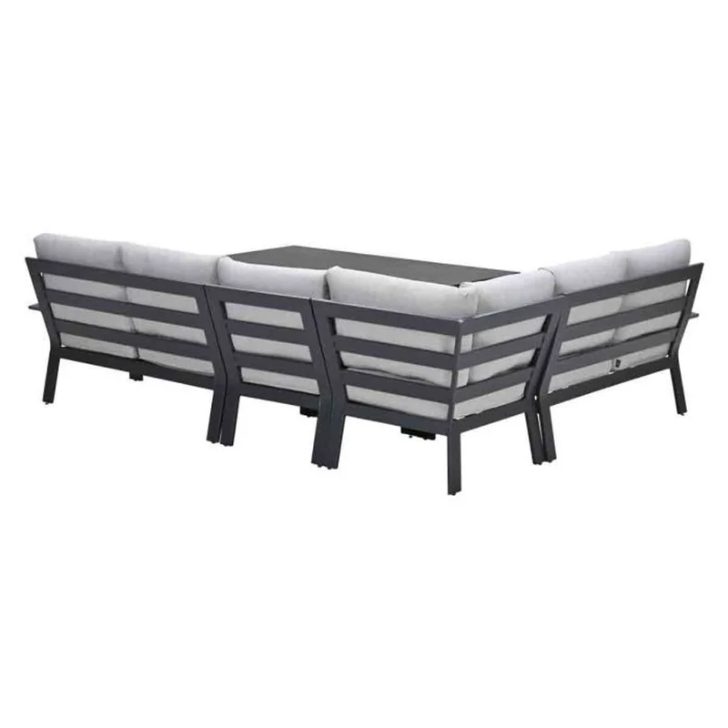Garden Impressions Rondo lounge-dining set 6-delig carbon black valley sand