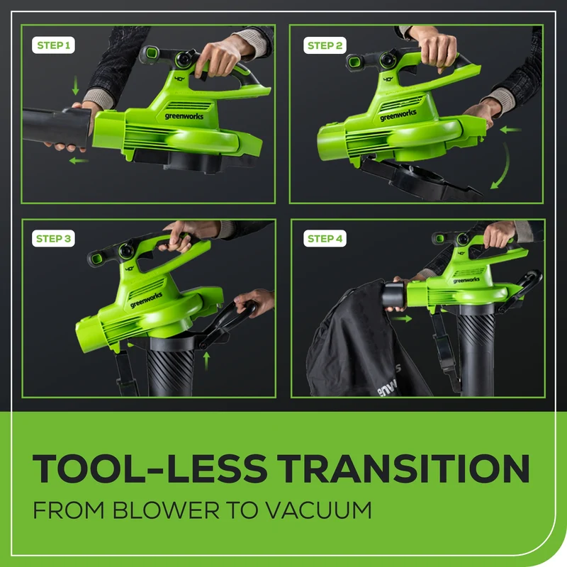 40V 505 CFM Cordless Battery Leaf Blower/Vacuum: 5.0 Ah Battery and Charger