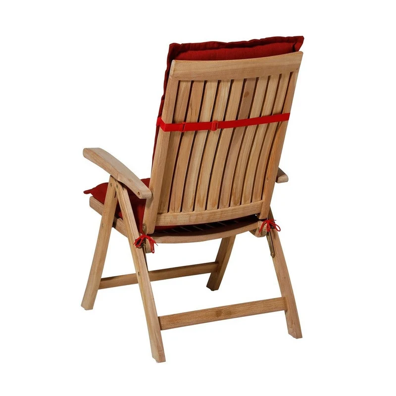 Madison stoelkussen lage rug Rib red 105x50 cm