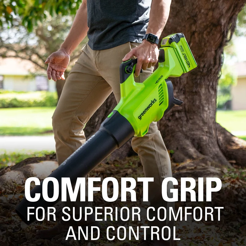 40V 500 CFM Cordless Battery Leaf Blower: 2.5 Ah Battery and Charger
