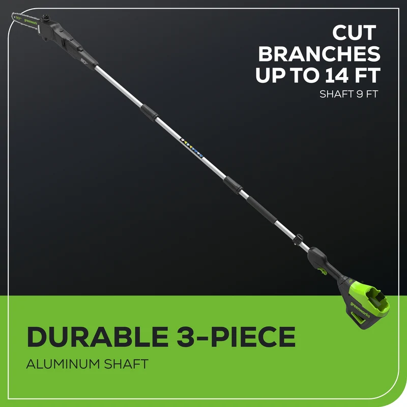 80V 20" Cordless Battery Pole Hedge and 10" Pole Saw Combo Kit: 2.0 Ah Battery and Rapid Charger