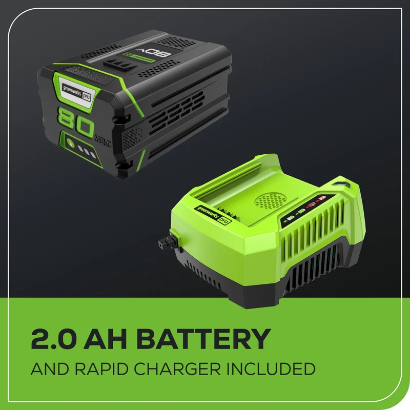 80V 20" Cordless Battery Pole Hedge and 10" Pole Saw Combo Kit: 2.0 Ah Battery and Rapid Charger
