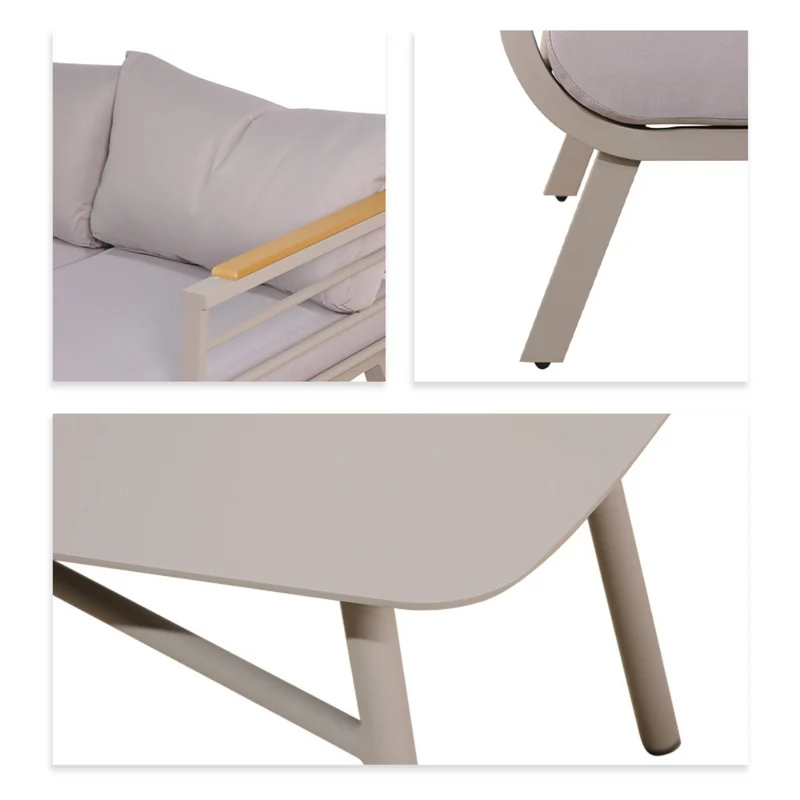York stoel-bank loungeset 4-delig aluminium