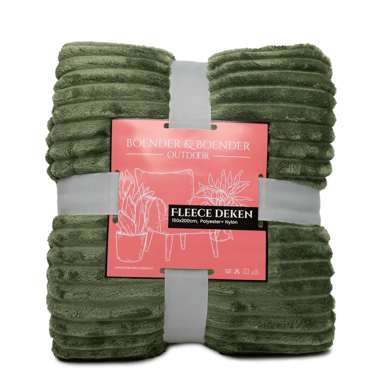 Boender Outdoor Fleece deken – fleece plaid – Groen - 150x200cm