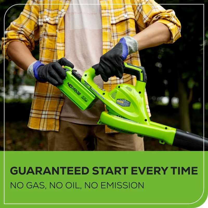 40V 135 CFM Cordless Battery Leaf Blower: 2.0 Ah Battery and Charger