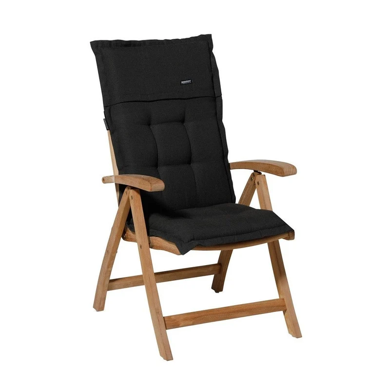Madison stoelkussen hoge rug Rib black 123x50 cm