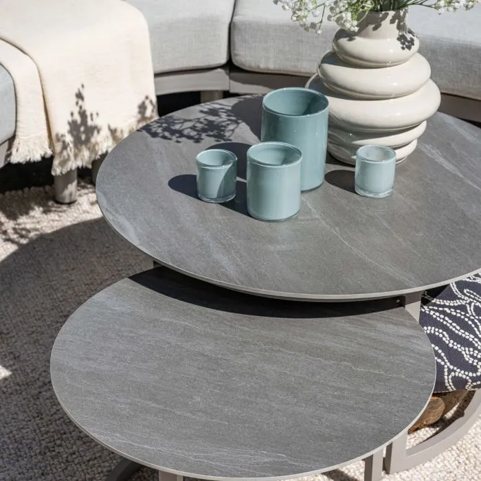 Garden Impressions Monte Carlo loungetafels set - taupe - Centostone Napoli sand