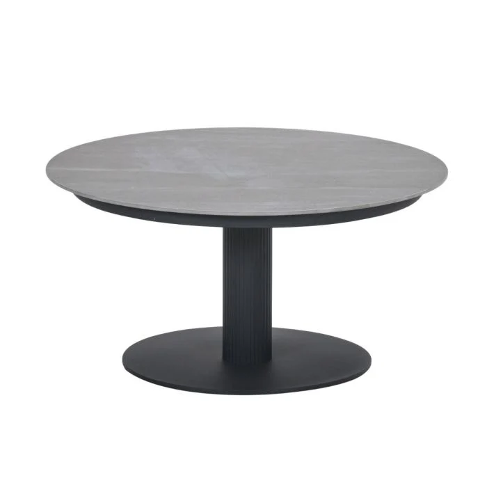 Garden Impressions Nice lounge tafel Ø80xH40 cm carbon black Centostone Napoli sand
