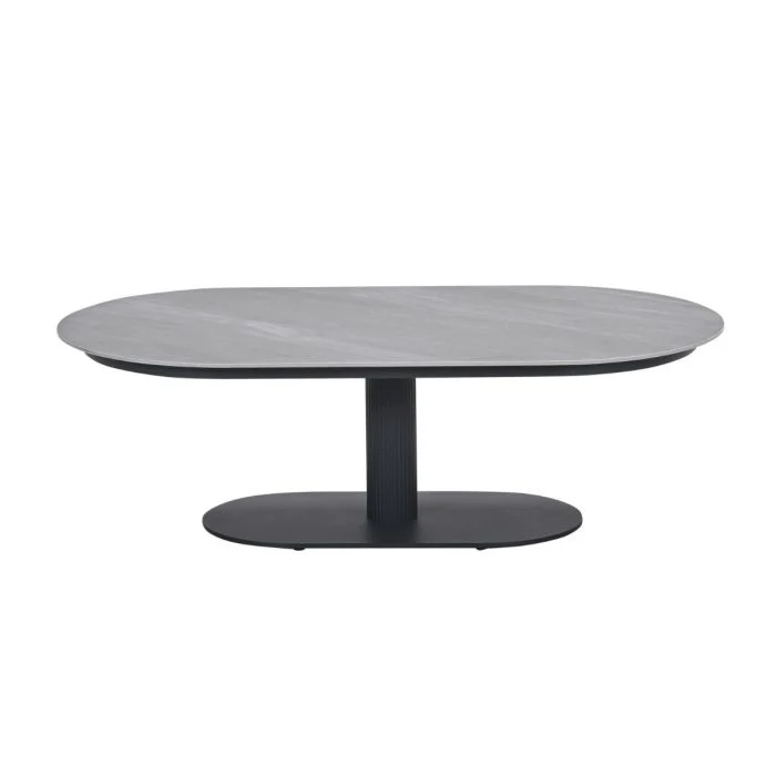 Garden Impressions Nice lounge tafel 130x70xH40 cm carbon black Centostone Napoli sand