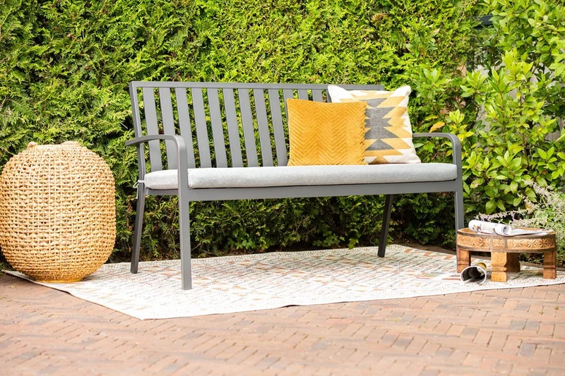 Garden Impressions Bruno parkbank aluminium carbon black valley sand