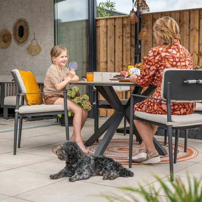 Garden Impressions Toulon dining fateuil carbon black desert sand