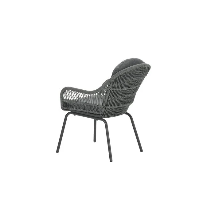 Garden Impressions Triton dining fauteuil carbon black -rope mid grey mystic grey