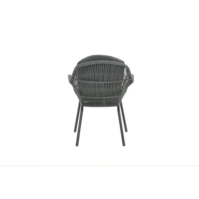 Garden Impressions Triton dining fauteuil carbon black -rope mid grey mystic grey