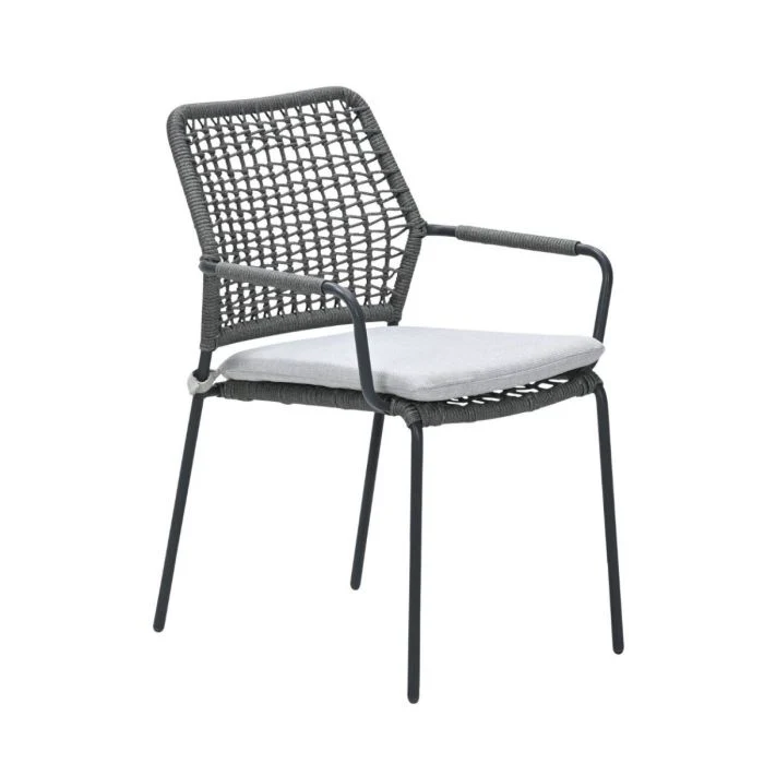 Garden Impressions Swifty dining stoel carbon black- natural sand valley sand