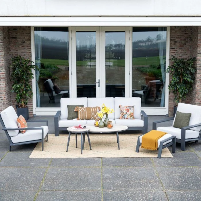 Garden Impressions Lincoln lounge fauteuil carbon black valley sand