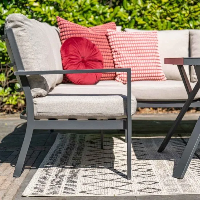 Garden Impressions Sergio lounge-diningset 3-delig links carbon black desert sand