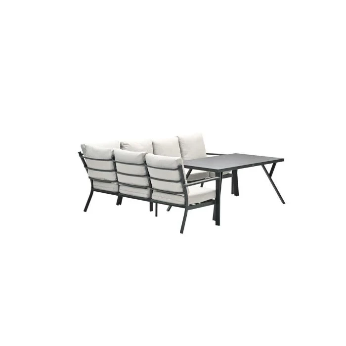 Garden Impressions Sergio lounge-diningset 3-delig links carbon black desert sand