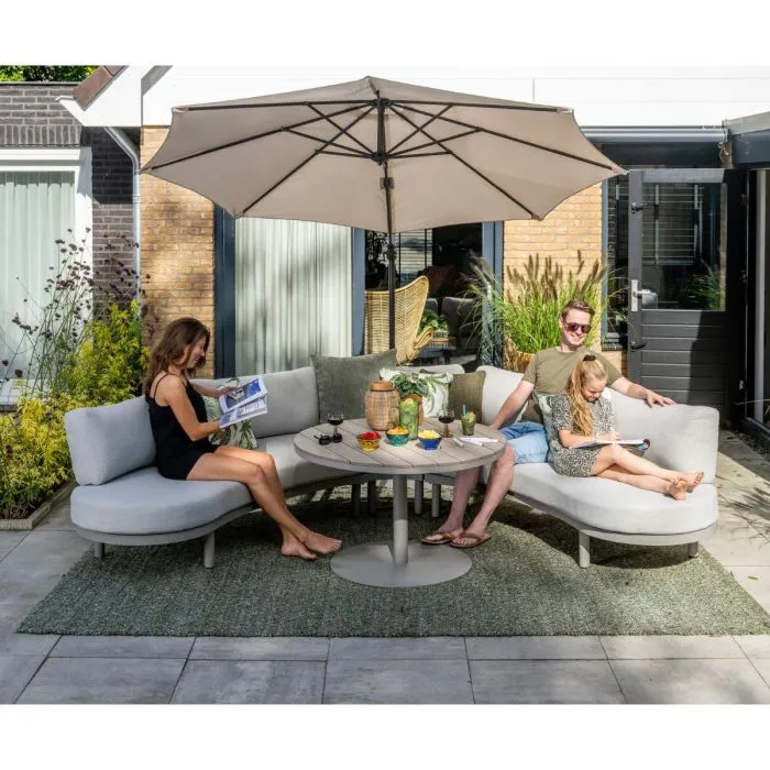 Garden Impressions Potenza loungeset 3-delig taupe valley sand