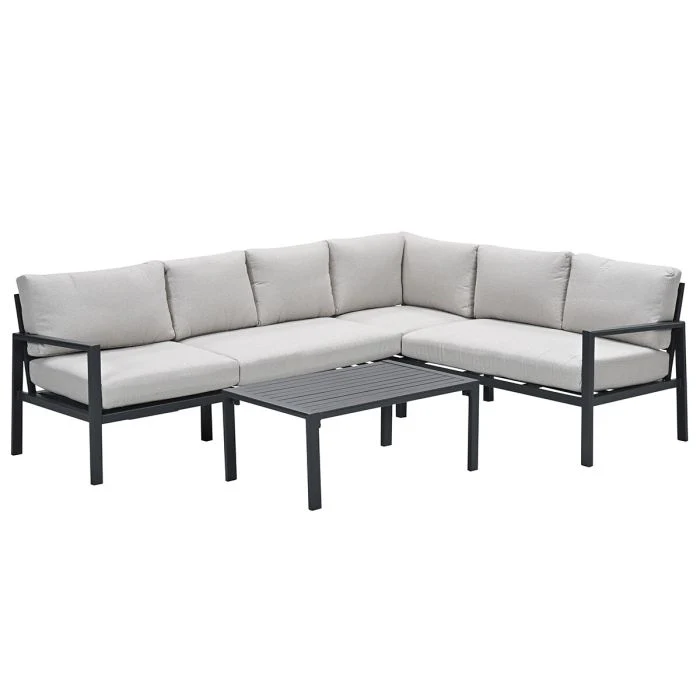 Garden Impressions Lexington loungeset 4-delig rechts carbon black desert sand