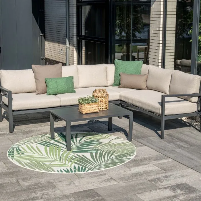 Garden Impressions Lexington loungeset 4-delig rechts carbon black desert sand