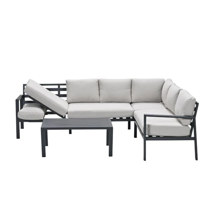 Garden Impressions Lexington loungeset 4-delig rechts carbon black desert sand