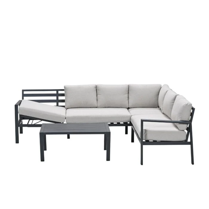 Garden Impressions Lexington loungeset 4-delig rechts carbon black desert sand