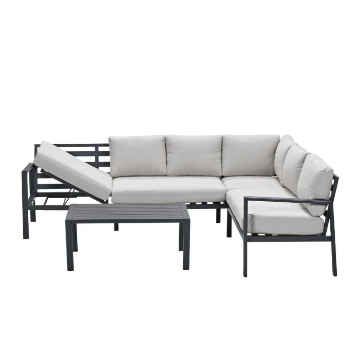 Garden Impressions Lexington loungeset 4-delig rechts carbon black desert sand