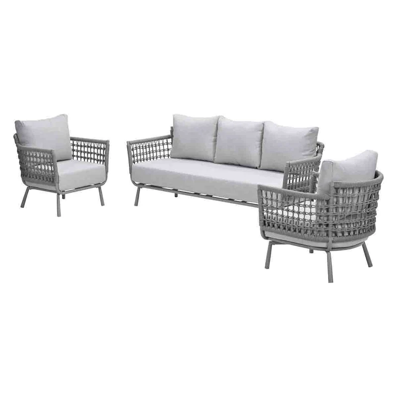 Garden Impressions Aversa sofa set 3-delig taupe rope grijs zand valley sand