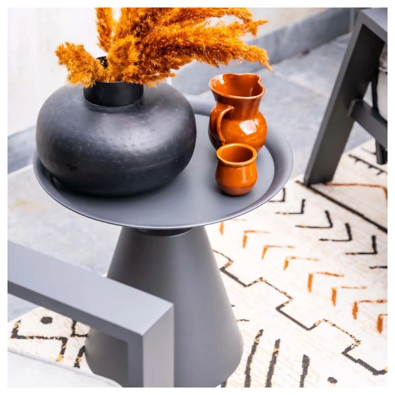 Zavala bijzettafel - diameter 50xH48 cm - carbon black