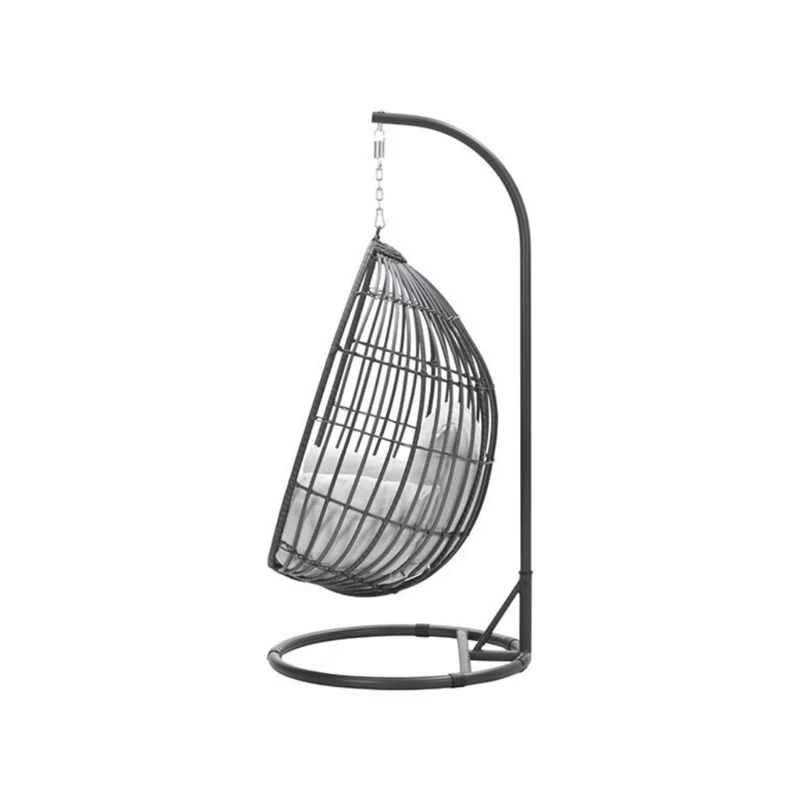 Panama hangstoel met standaard - eivorm - carbon black - earl grey - valley sand