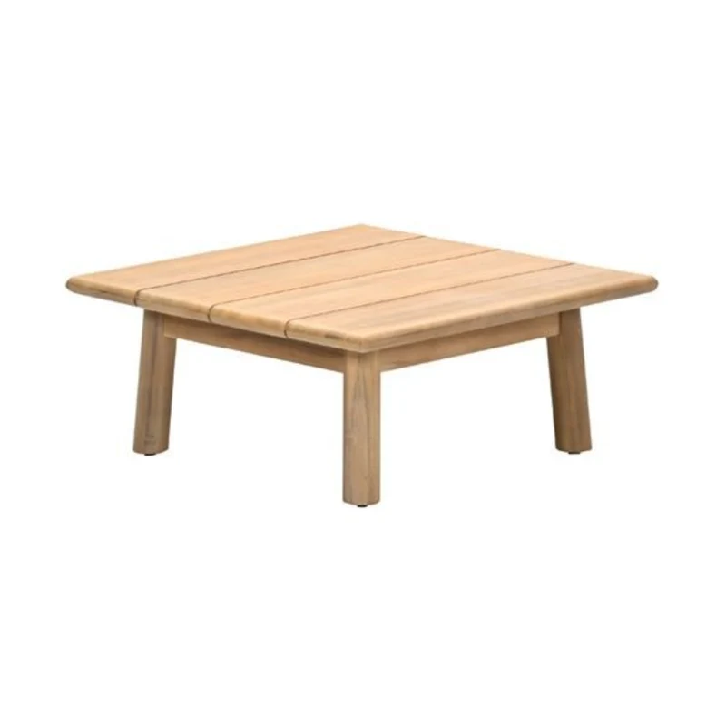 Lunar set van twee houten bijzettafels - acacia white wash