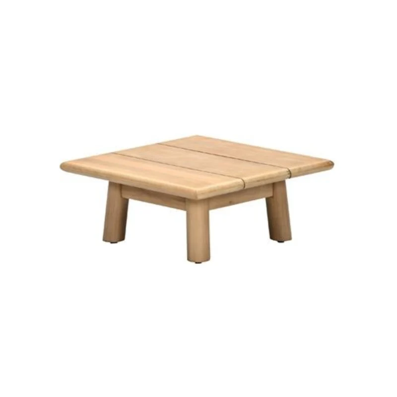 Lunar set van twee houten bijzettafels - acacia white wash