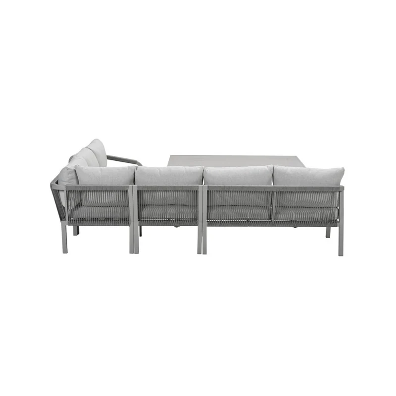 Monti dining loungeset - 5-delig - taupe - aluminium frame - rope grey sand - valley sand