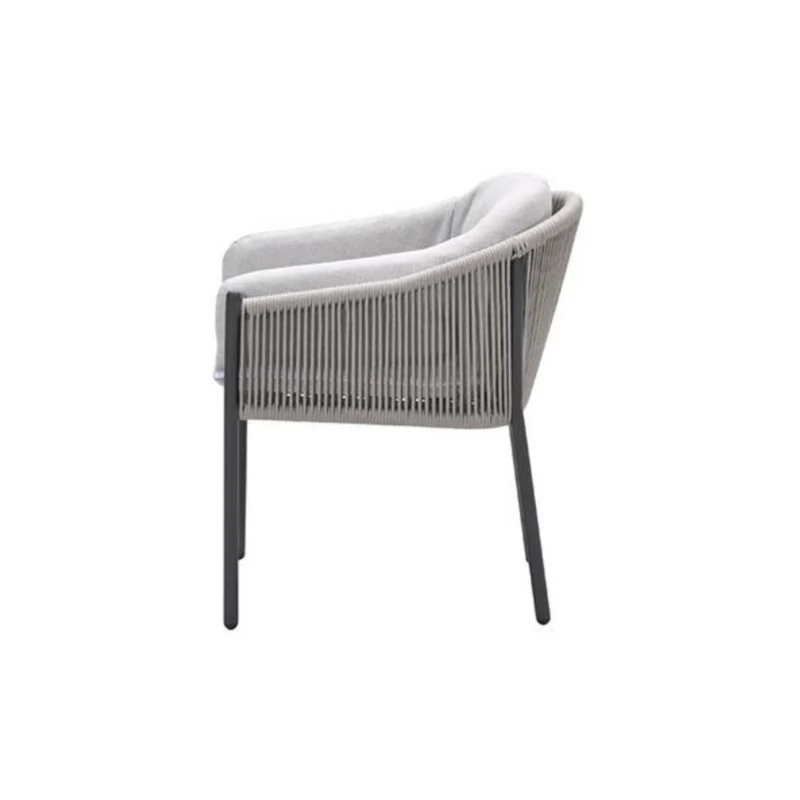 Kelvin tuinstoel aluminium met rope - taupe