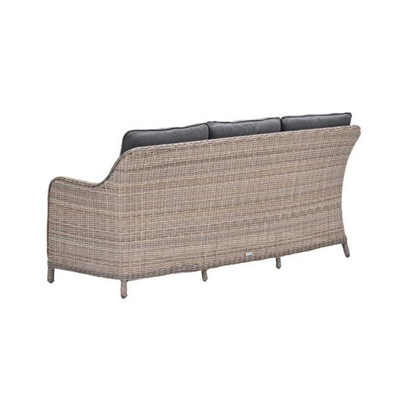 Milwaukee driezits tuinbank wicker - vintage willow - mystic grey