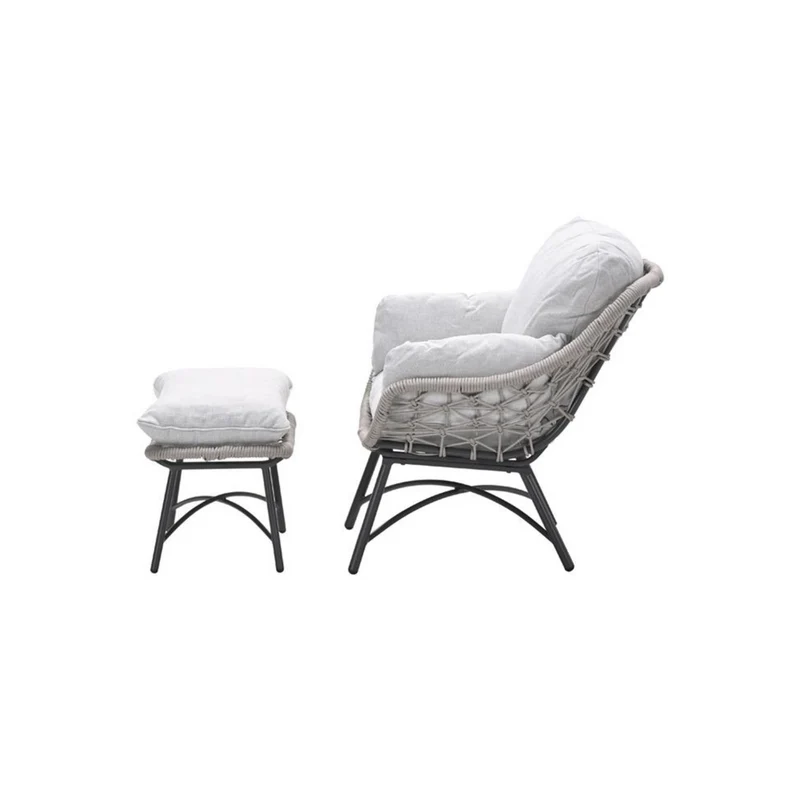 Garden Impressions loungestoel met voetenbank - rope taupe