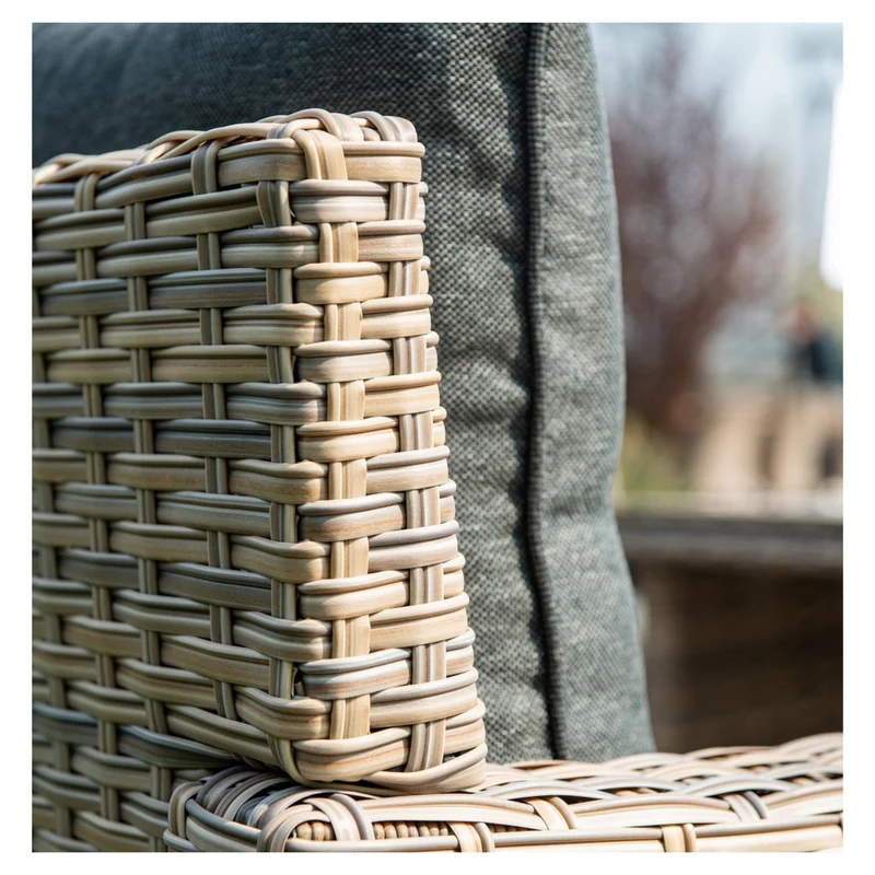 Bahama lounge-diningset - 5-delig - rechts - vintage willow - wicker - light teak Vironwood