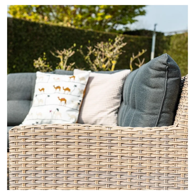 Bahama lounge-diningset - 5-delig - rechts - vintage willow - wicker - light teak Vironwood