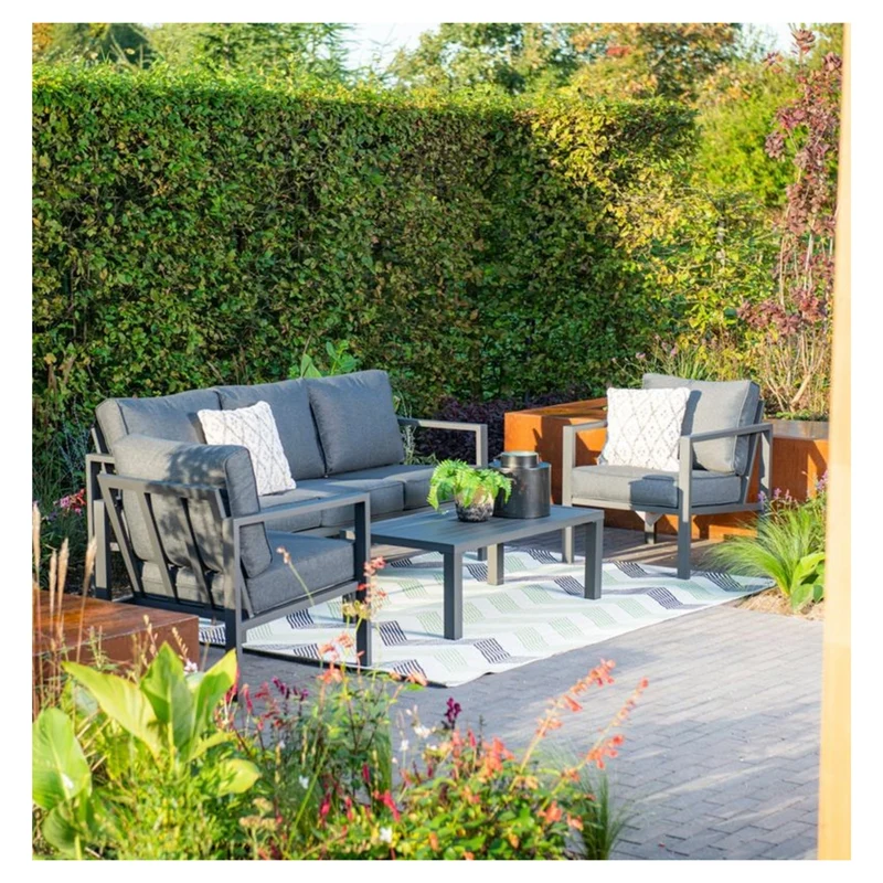 Springs loungeset - 4-delig - aluminium - carbon black - reflex black