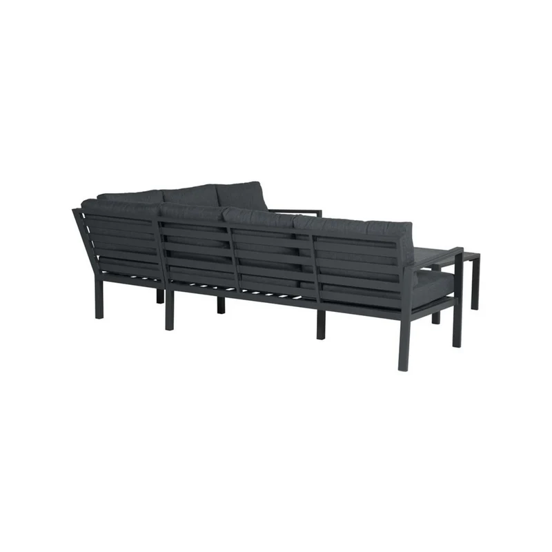 Yorkshire aluminium loungeset - 4-delig - rechts carbon black - reflex black
